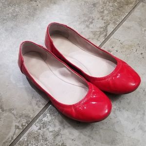 Vince Camuto "Ellen" Leather Red Ballet Flats 5.5